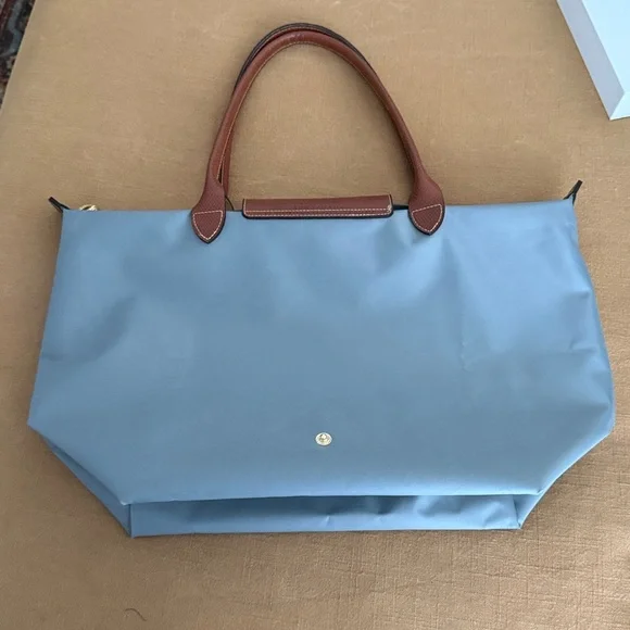 Large Longchamp Original Handbag Steel Shoulder Tote - Picture 3 of 5